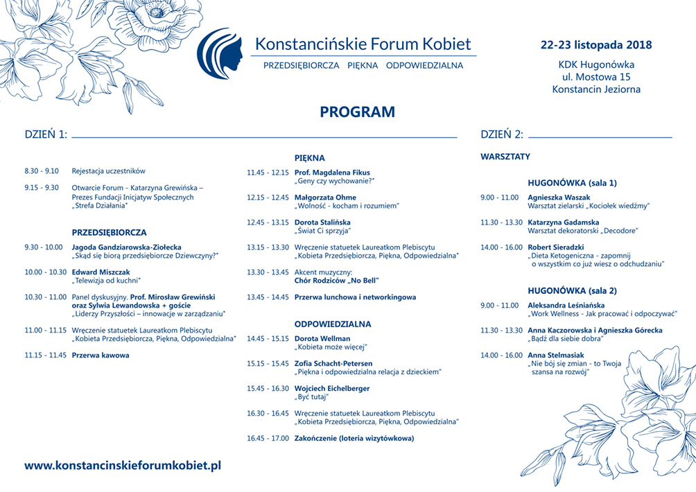 Program Konstancińskiego Forum Kobiet